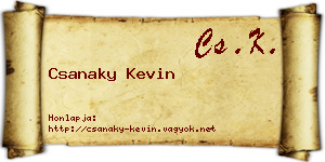 Csanaky Kevin névjegykártya