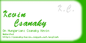 kevin csanaky business card